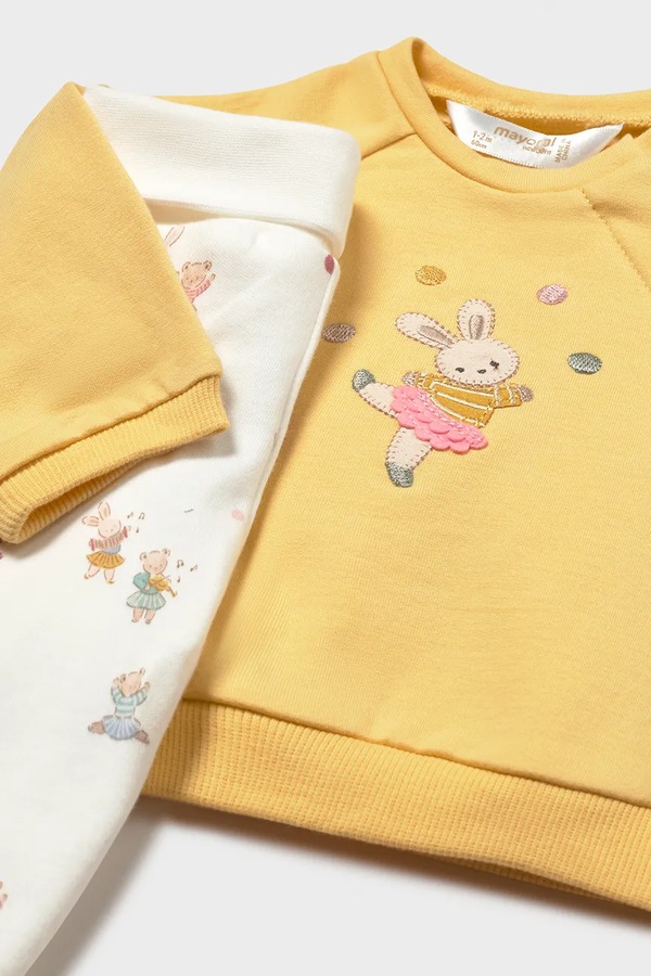 Комплект для немовлят бавовняний з еластаном Mayoral Newborn колір жовтий фото 2
