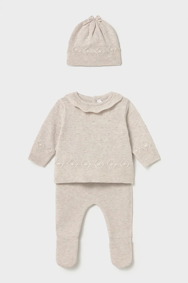 Комплект для немовлят бавовняний Mayoral Newborn колір бежевий