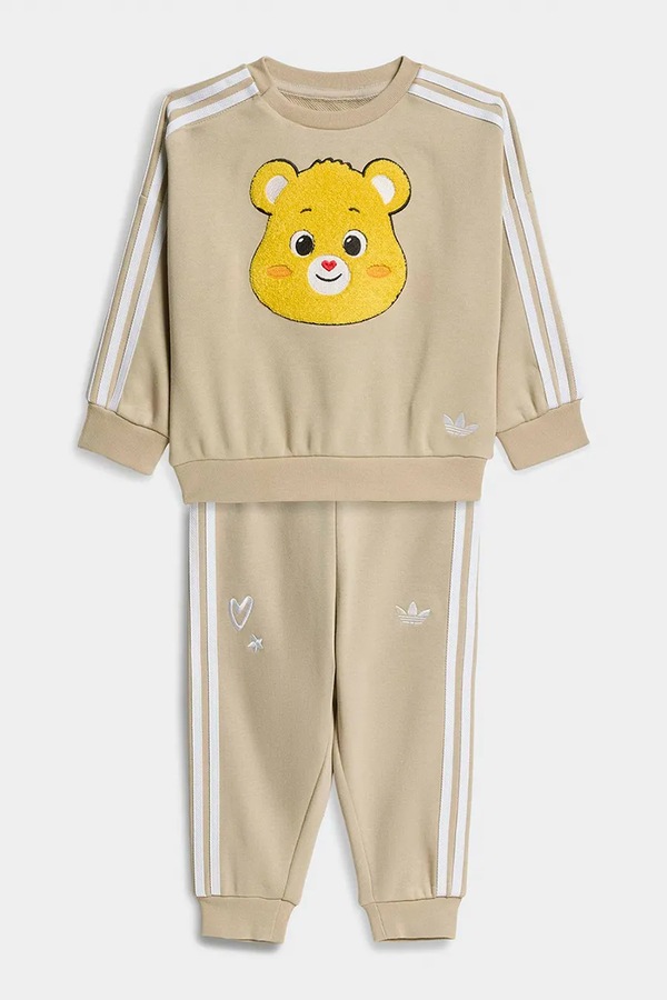 Спортивний костюм дитячий з бавовною adidas Originals колір бежевий