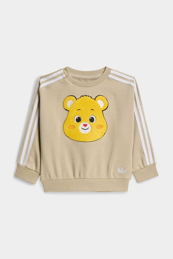Спортивний костюм дитячий з бавовною adidas Originals колір бежевий фото 2