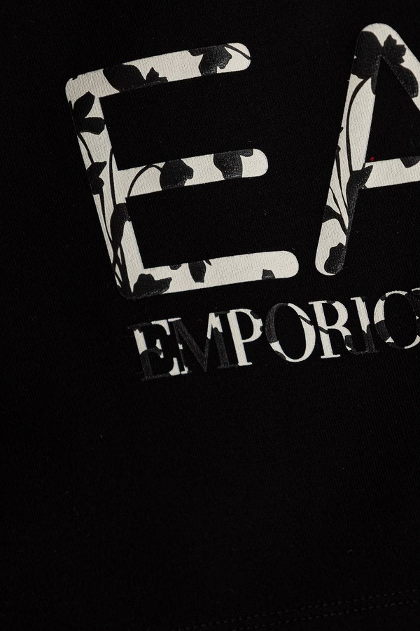 Спортивные брюки детские хлопковые с эластаном EA7 Emporio Armani цвет черный фото 2