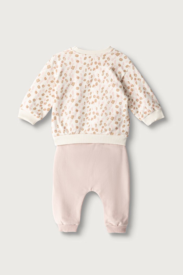 Трикотажний комплект для немовлят бавовняний з еластаном United Colors of Benetton колір рожевий