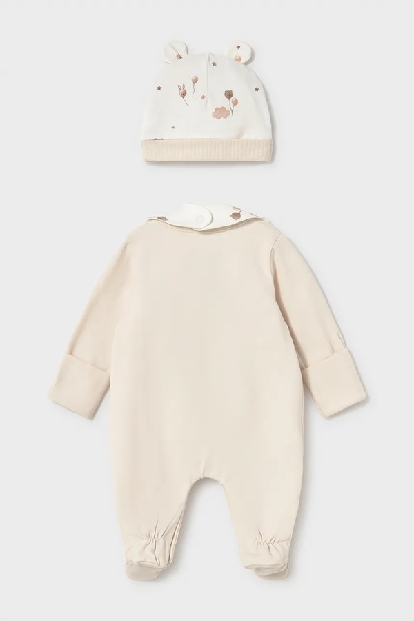 Ползунки для младенцев хлопковые с эластаном Mayoral Newborn цвет бежевый фото 2