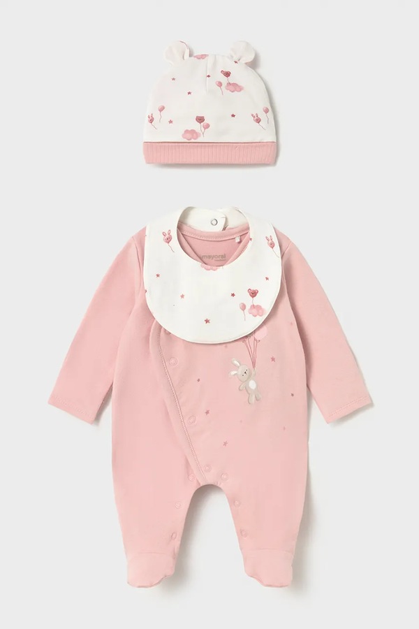 Повзунки для немовлят бавовняні з еластаном Mayoral Newborn колір рожевий