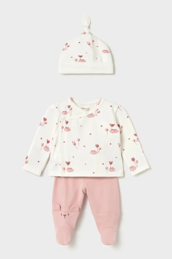 Комплект для младенцев хлопковый с эластаном Mayoral Newborn цвет розовый