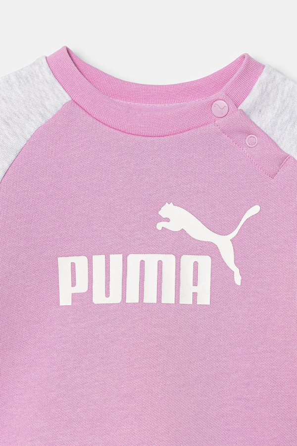 Спортивний костюм дитячий з бавовною Puma MINICATS ESS Raglan Crew Se колір рожевий фото 2
