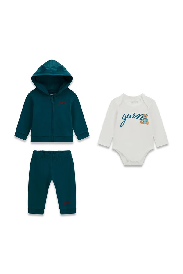 Спортивный костюм для младенцев хлопковый Guess цвет зеленый