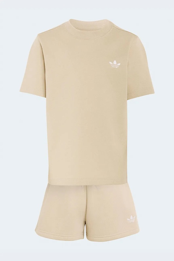 Комплект дитячий бавовняний adidas Originals колір бежевий