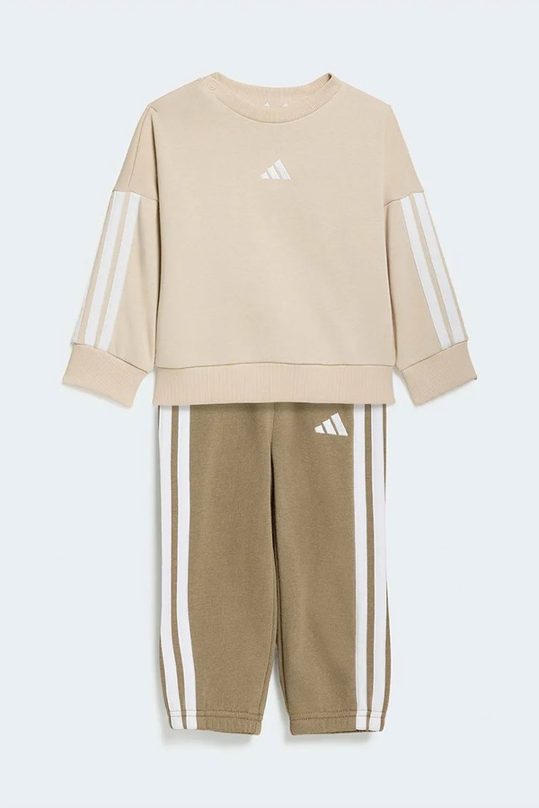 Трикотажный комплект детский с хлопком adidas цвет бежевый
