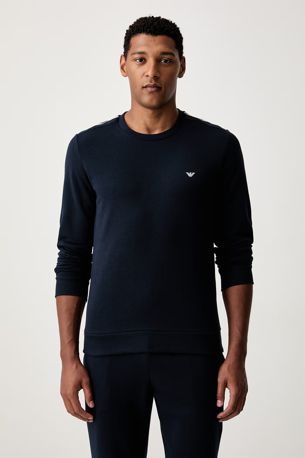 Комплект loungwear чоловічий з бавовною Emporio Armani Underwear колір темно-синій