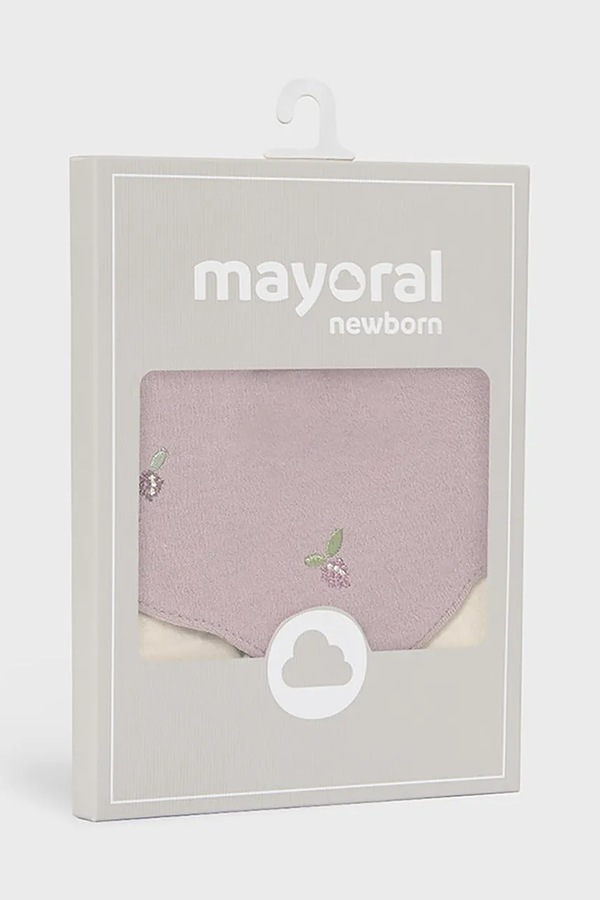 Слюнявчик детский хлопковый 2 шт. Mayoral Newborn цвет фиолетовый фото 2