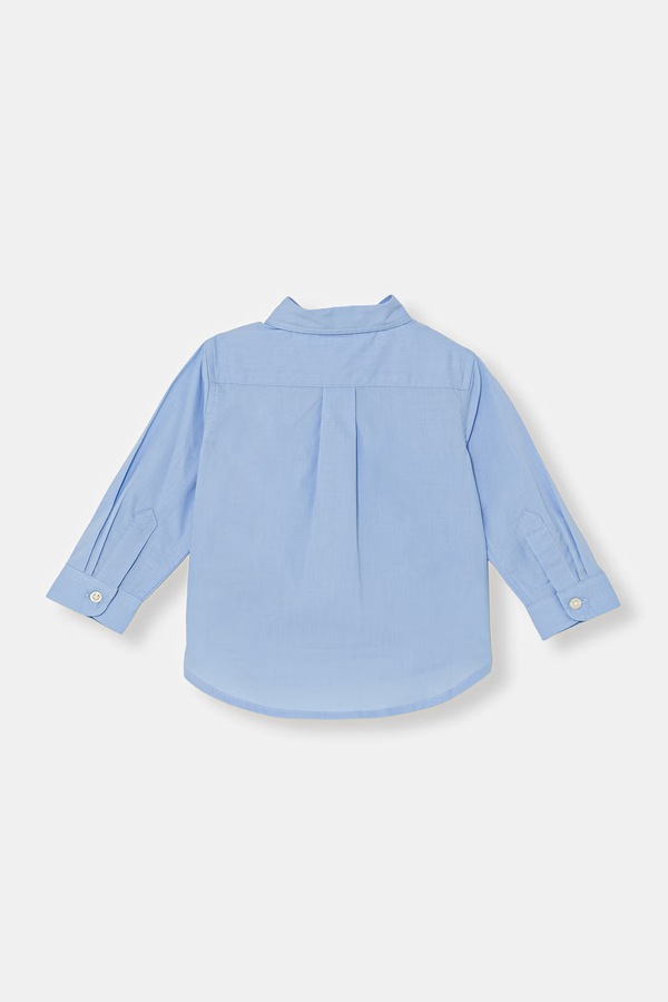 Сорочка для немовлят бавовняна Polo Ralph Lauren колір блакитний