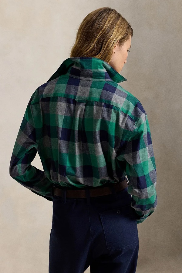 Сорочка жіноча бавовняна Polo Ralph Lauren колір зелений фото 2