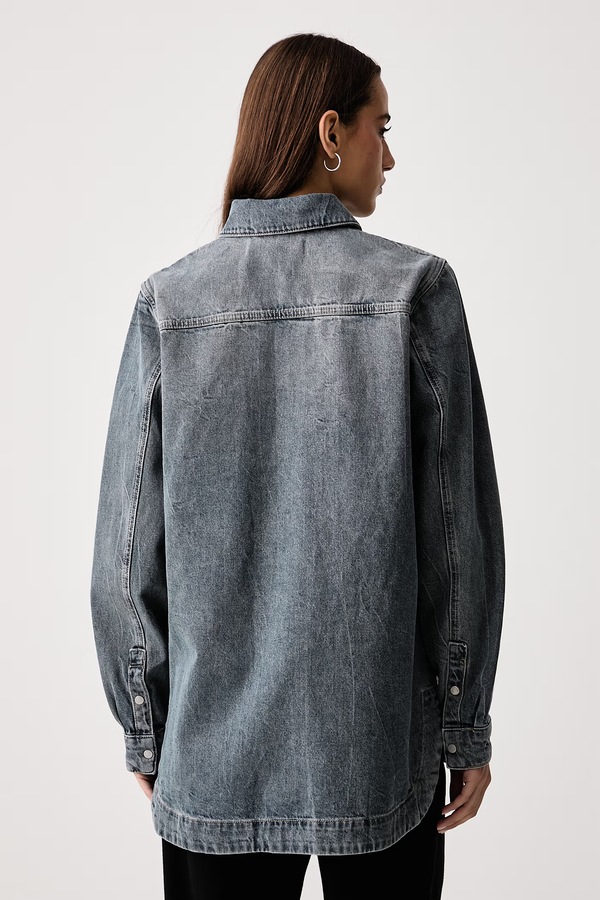 Сорочка жіноча джинсова Karl Lagerfeld Jeans колір сірий фото 2