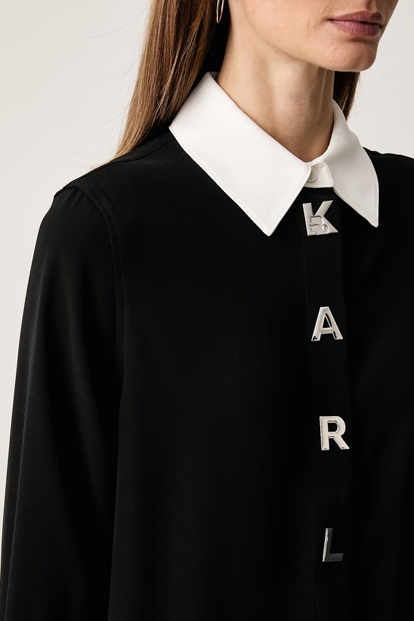 Сорочка жіноча Karl Lagerfeld колір чорний фото 4