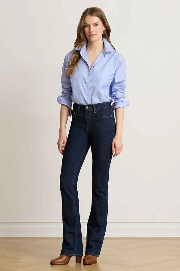 Сорочка жіноча бавовняна Lauren Ralph Lauren колір блакитний фото 2