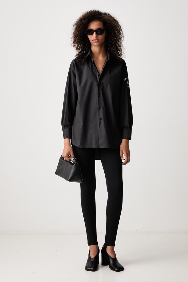 Сорочка жіноча бавовняна MM6 Maison Margiela колір чорний
