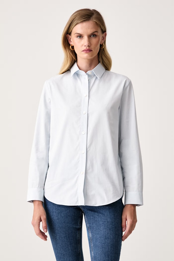 Сорочка жіноча бавовняна MM by Max Mara MMLDANZA колір блакитний