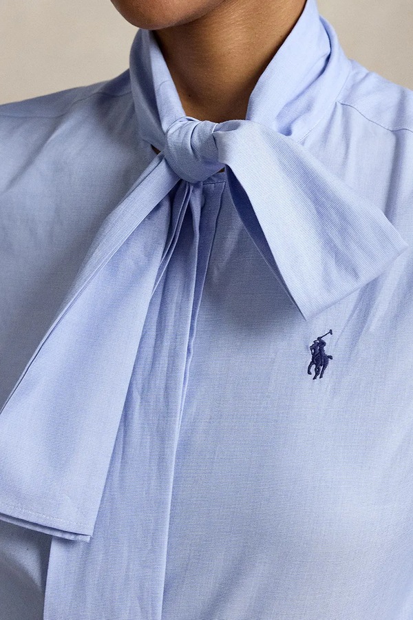 Сорочка жіноча бавовняна Polo Ralph Lauren колір блакитний фото 4