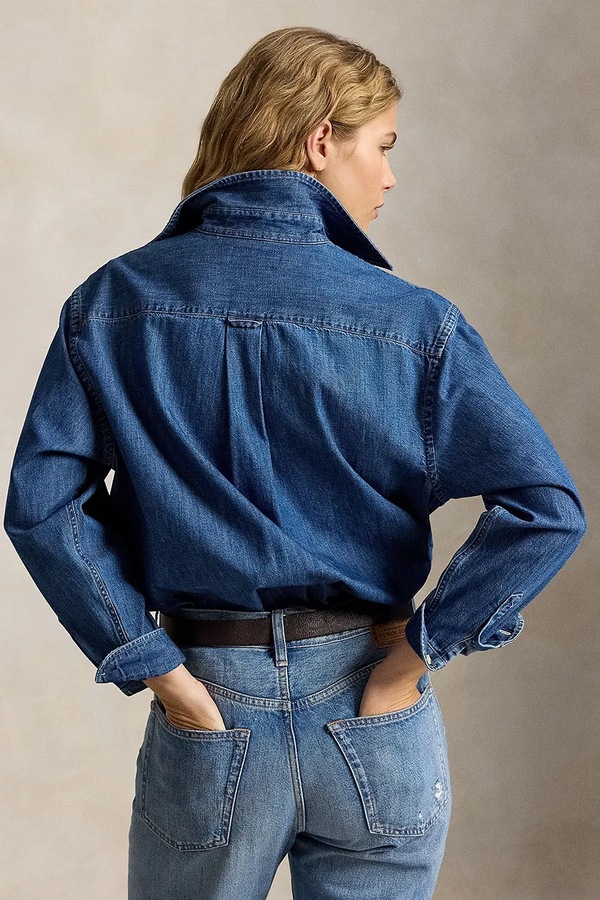 Рубашка женская джинсовая Polo Ralph Lauren цвет голубой