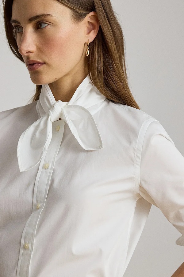 Сорочка жіноча бавовняна Lauren Ralph Lauren колір білий фото 4