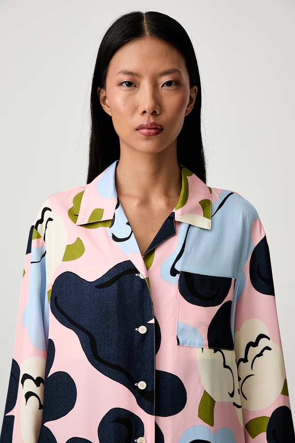 Сорочка жіноча віскозна Marimekko колір барвистий фото 4