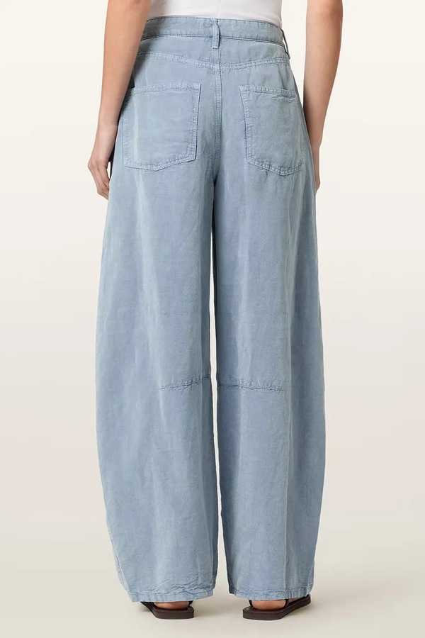Джинси barrel жіночі AllSaints JETT колір блакитний