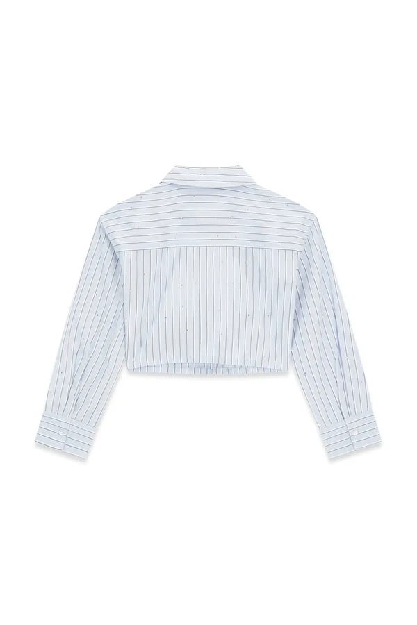 Рубашка детская хлопковая Guess цвет голубой