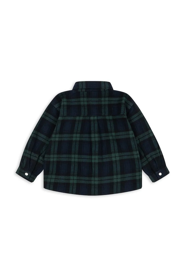 Сорочка дитяча бавовняна Konges Sløjd CHECKY SHIRT GOTS колір зелений