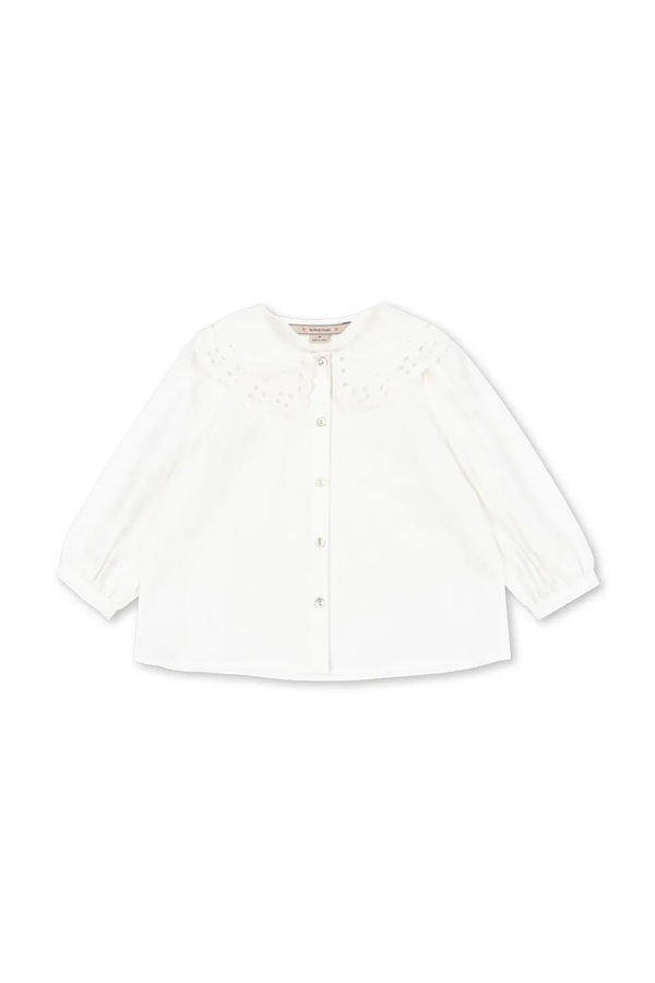 Рубашечная блузка детская хлопковая Konges Sløjd RILO COLLAR SHIRT GOTS цвет белый