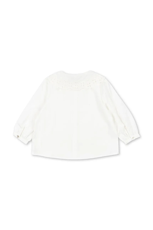 Сорочкова блузка дитяча бавовняна Konges Sløjd RILO COLLAR SHIRT GOTS колір білий