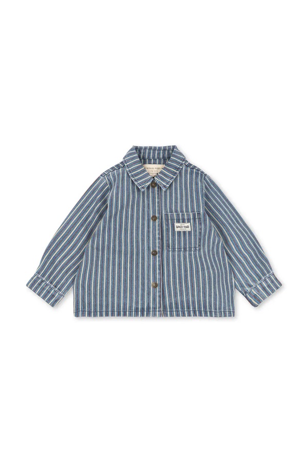 Сорочка дитяча бавовняна Konges Sløjd MAGOT SHIRT GOTS колір блакитний
