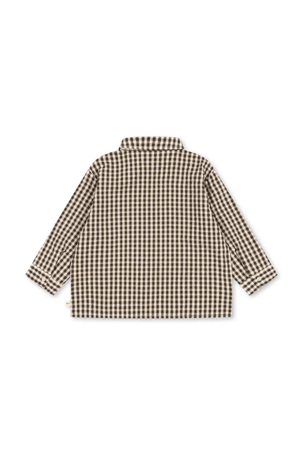 Сорочка дитяча бавовняна Konges Sløjd KIM LS SHIRT GOTS колір коричневий