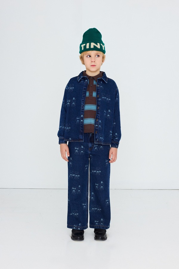 Сорочка дитяча бавовняна Tinycottons TINY TEA ROOM 2 DENIM SHIRT колір блакитний