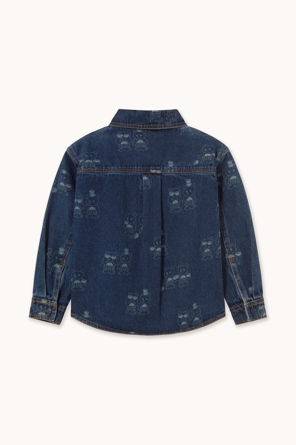 Сорочка дитяча бавовняна Tinycottons TINY TEA ROOM 2 DENIM SHIRT колір блакитний фото 3