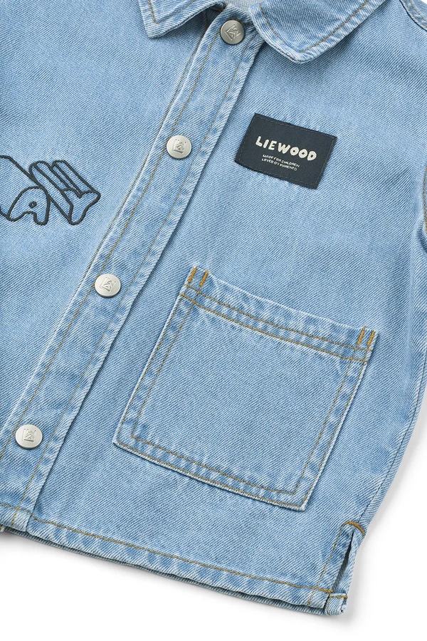 Сорочка дитяча джинсова Liewood Greg Light Denim Shirt колір блакитний фото 3