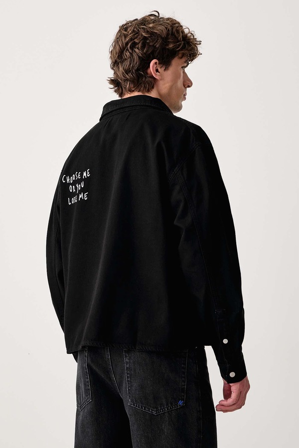 Сорочка чоловіча бавовняна Karl Lagerfeld Jeans x Pietro Terzini колір чорний фото 2