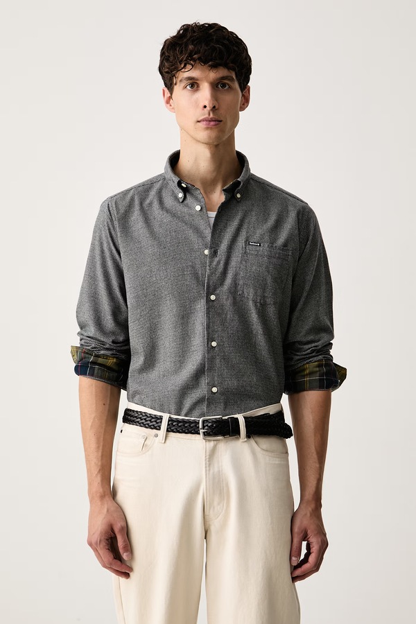 Рубашка мужская хлопковая Barbour Turner цвет серый