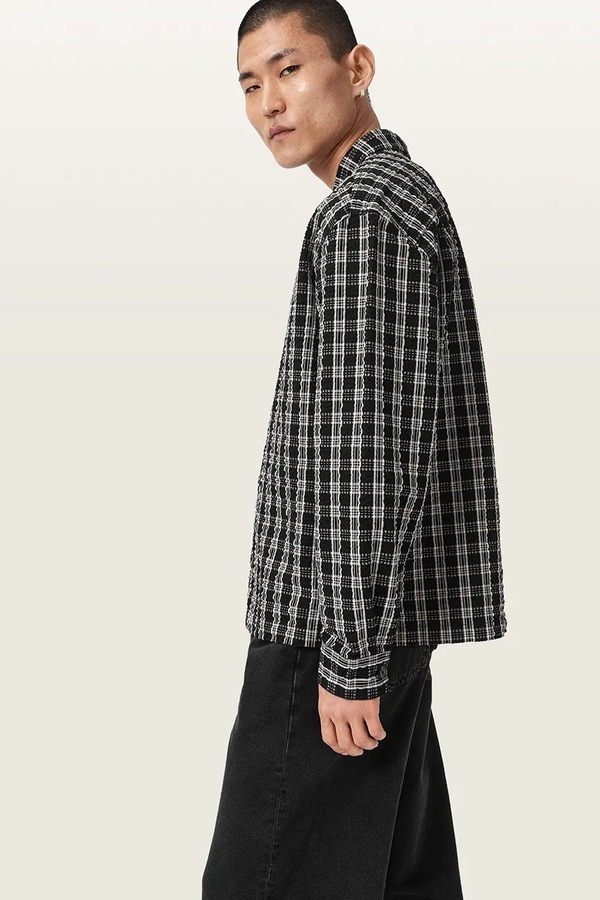 Сорочка чоловіча бавовняна AllSaints CASBAH колір чорний