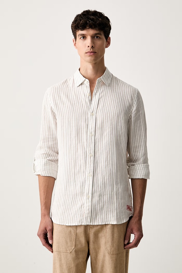 Сорочка чоловіча лляна Scotch & Soda колір білий