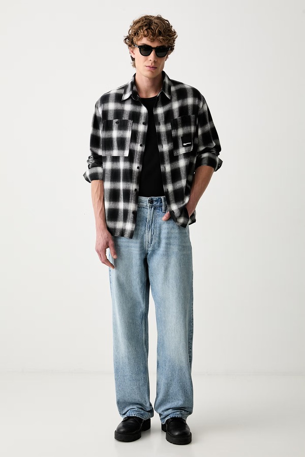 Сорочка чоловіча бавовняна Karl Lagerfeld Jeans колір чорний
