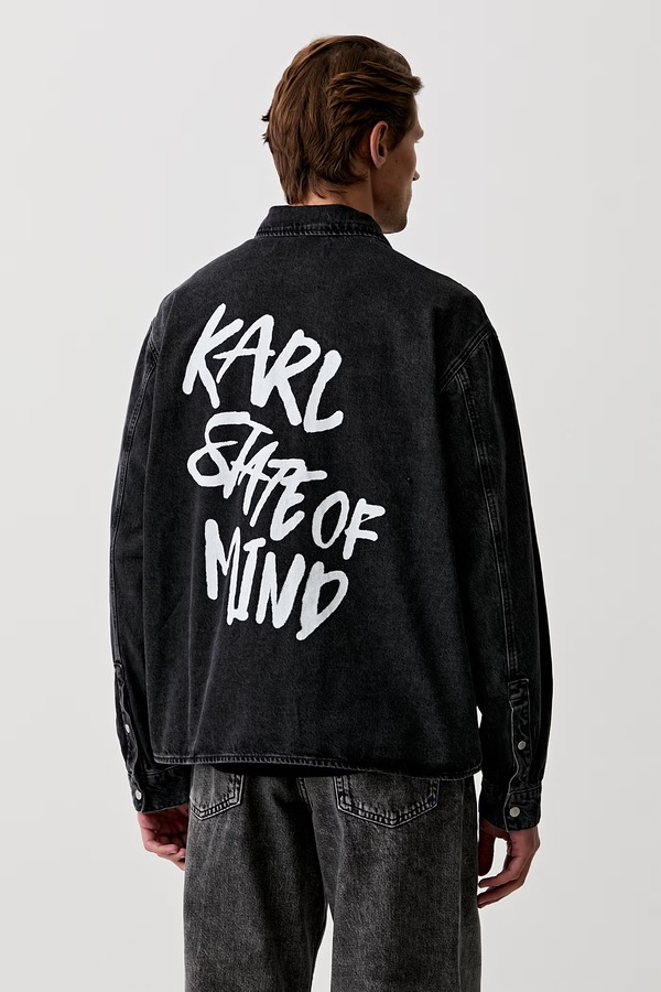 Сорочка чоловіча джинсова Karl Lagerfeld Jeans колір чорний