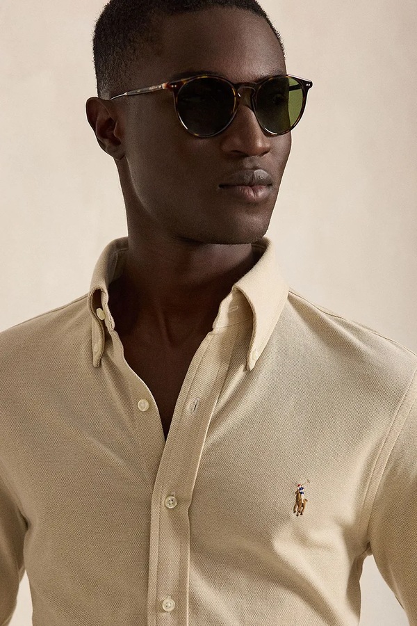 Сорочка "оксфорд" чоловіча бавовняна Polo Ralph Lauren колір бежевий фото 4