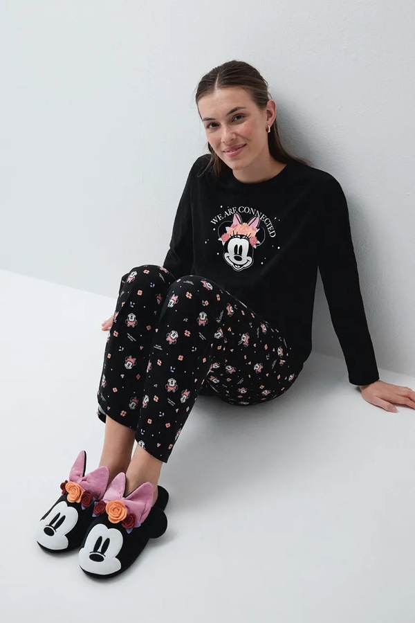 Капці жіночі women'secret HA DS MINNIE SLPRS колір чорний фото 3