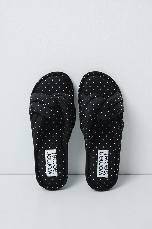 Тапочки женские women'secret TC DOTS SLPRS BLACK цвет черный
