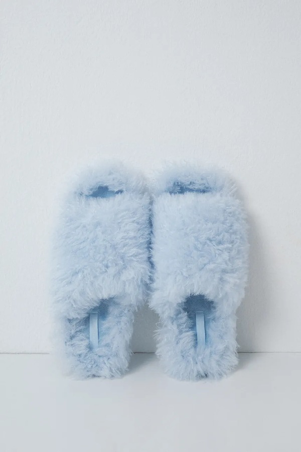 Капці жіночі women'secret MMM FUR SLPRS BLUE колір блакитний фото 3