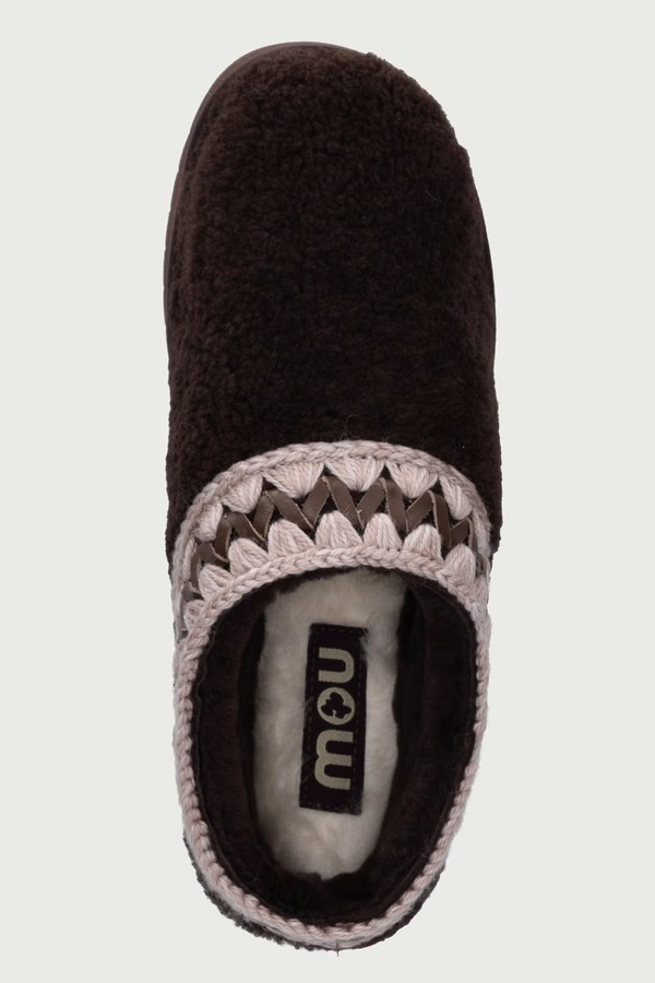 Капці жіночі Mou Platform Clog Curly Sheepskin колір коричневий фото 4