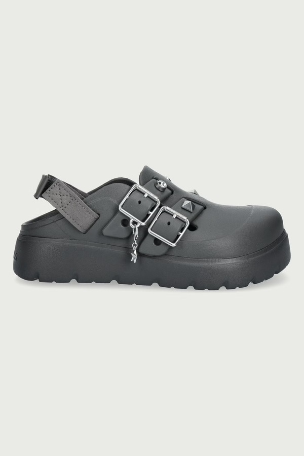 Шльопанці на платформі жіночі Crocs Loaferette Star Studded Clog колір сірий