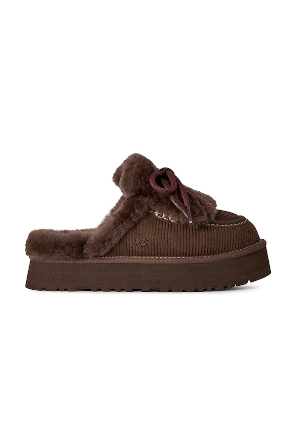 Капці жіночі замшеві UGG W Disquette Heritage колір коричневий
