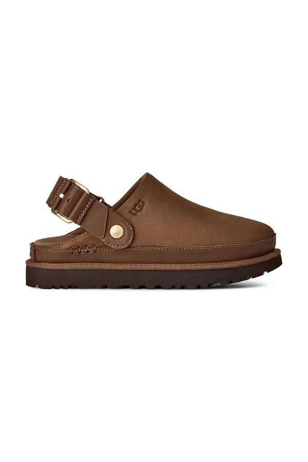 Шльопанці мюлі жіночі нубукові UGG W Goldenstar Villa Clog колір коричневий